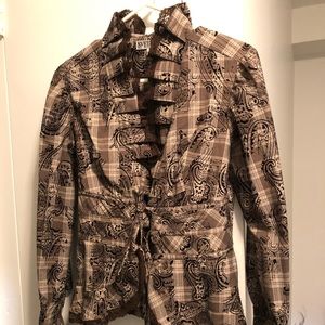 Svetlana Brown and Black Blouse